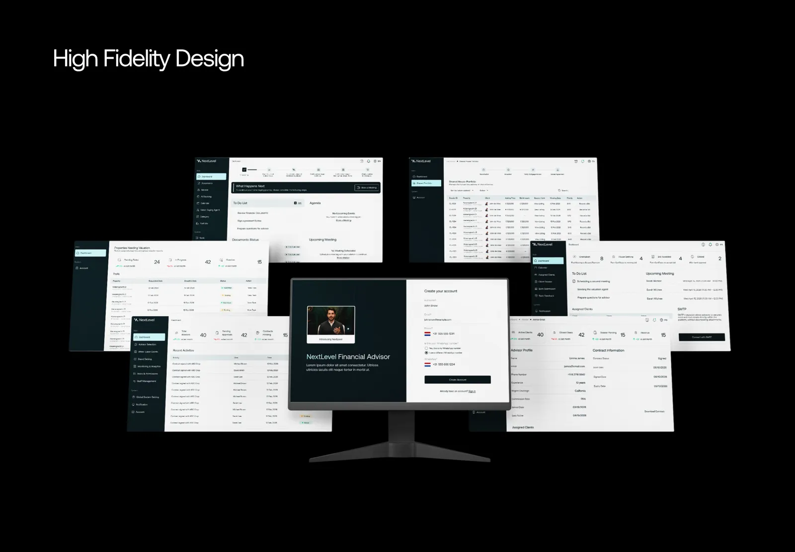 High-fidelity NextLevel screens