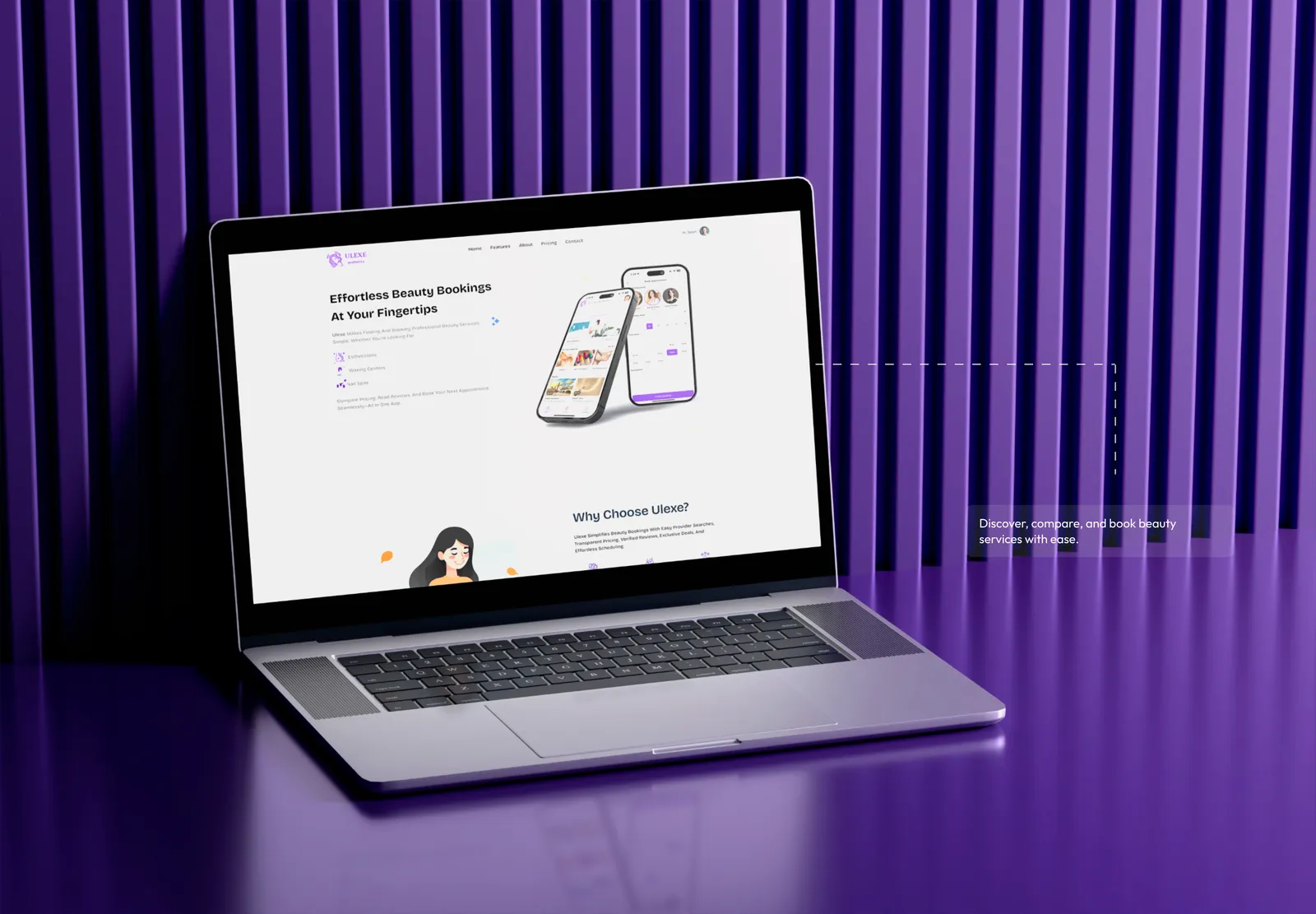 Ulexe Beauty project shown on devices